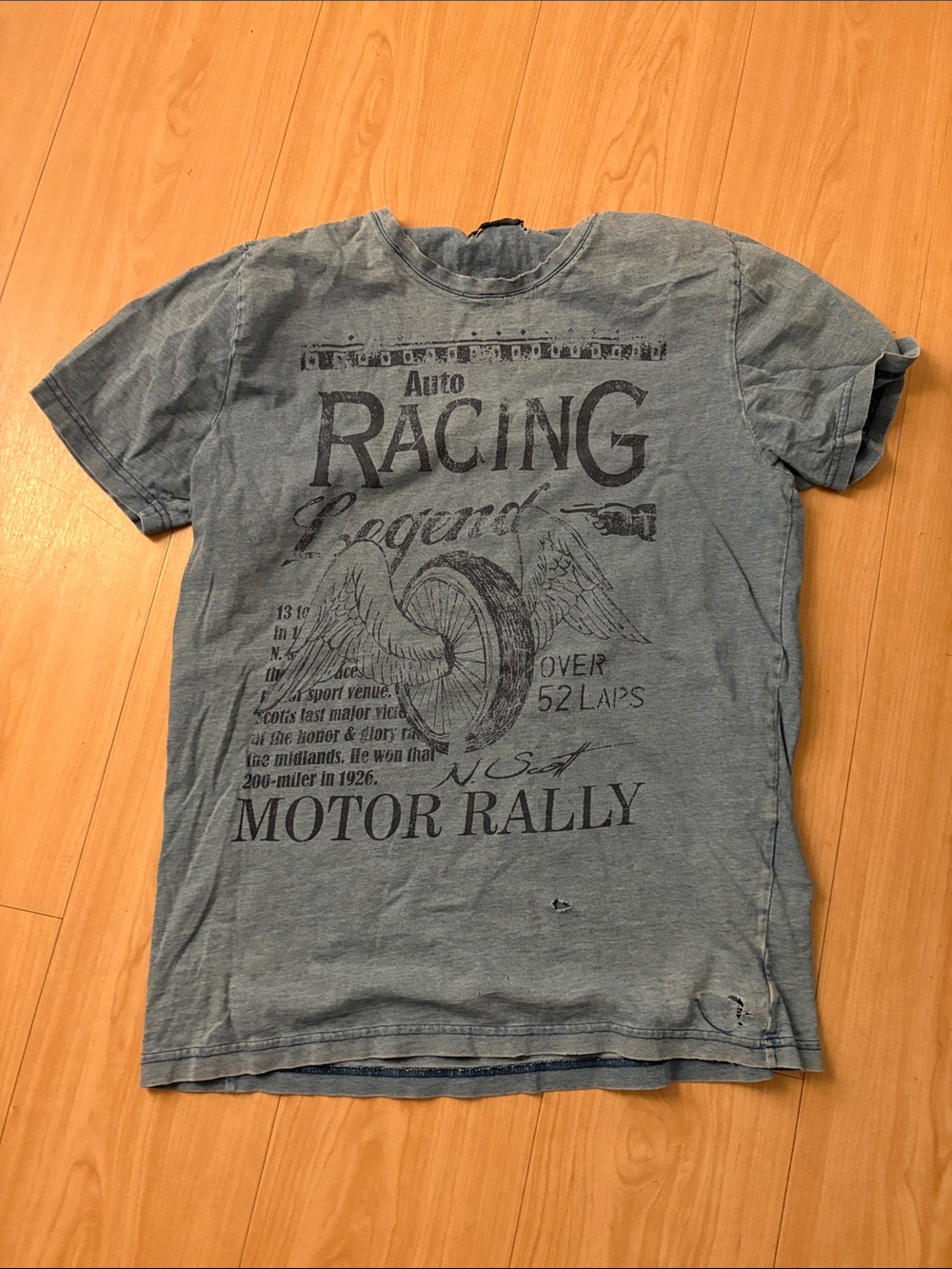 Brave Soul Blue Graphic 'Motor Rally' Short Sleeve Tee